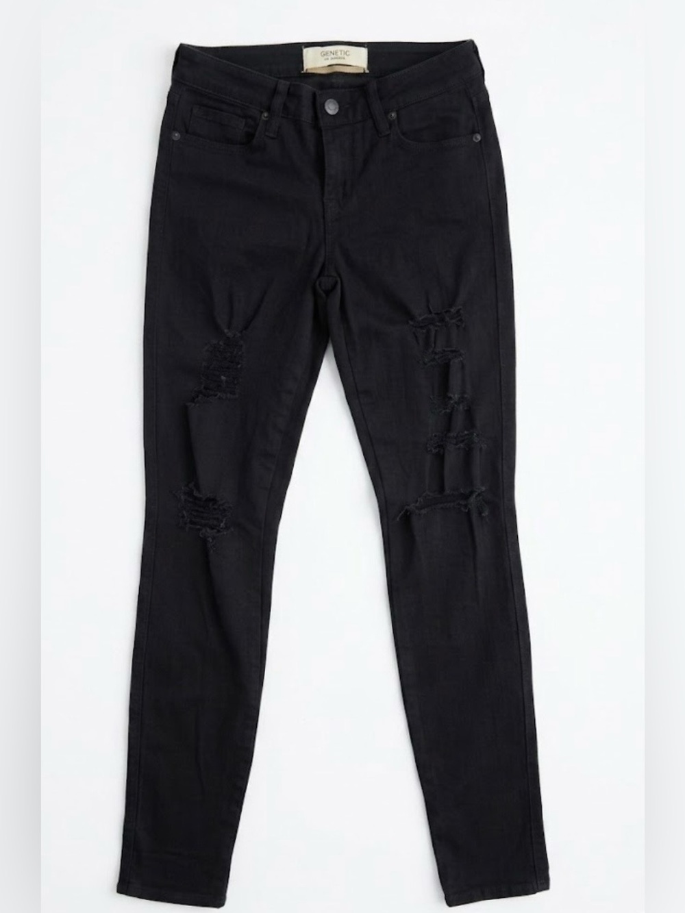 Genetic  Women's Black Ripped Skinny Jeans size 26